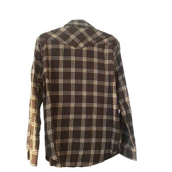 Lucky Brand California Fit Plaid Pearl Snap Shirt Mens M Country Ranch Western - Picture 7 of 8